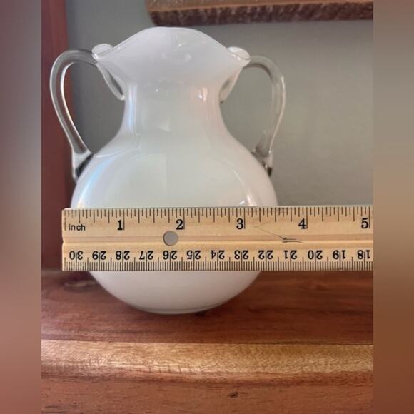 Vintage‎ Slavia Glassworks White Vase Bohemia Czech Republic - Picture 3 of 9